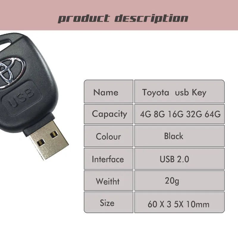 Автомобильный ключ Toyota модель флэш-накопитель 128 ГБ USB 64 32 16 8 флэш-карта памяти с