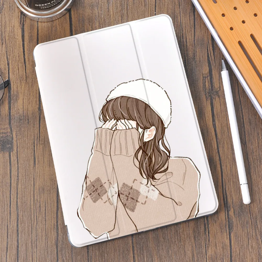 

Manga girl Aesthetic Case for Air 4 10.2 iPad 8th Generation 2020 Pro 11 2021 Holder 7th Cute Funda Mini 5 Air 2 6th Coque