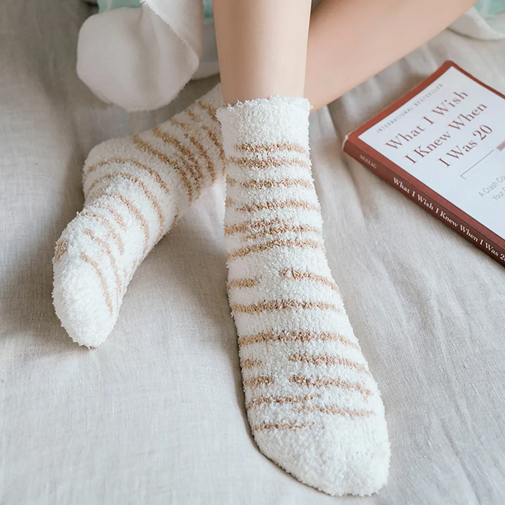 1 пара женские милые полосатые носки с мультяшными животными кошачьими следами