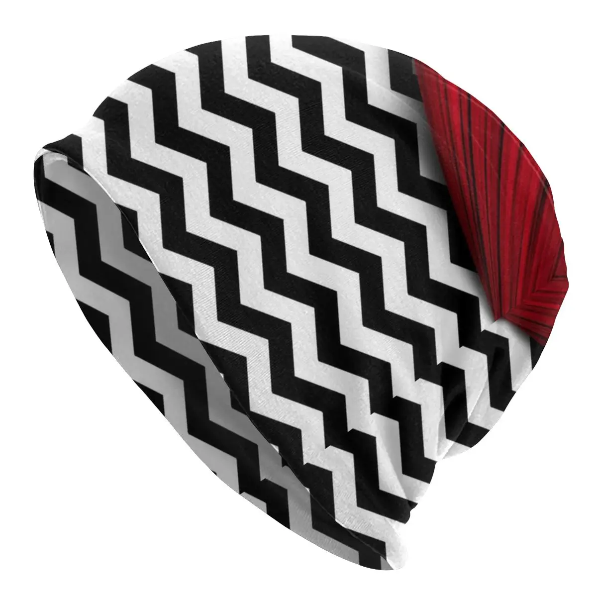 

Man Woman Twin Peaks Red Curtains Black And White Knit Cap Stylish Warm Knitting Hats