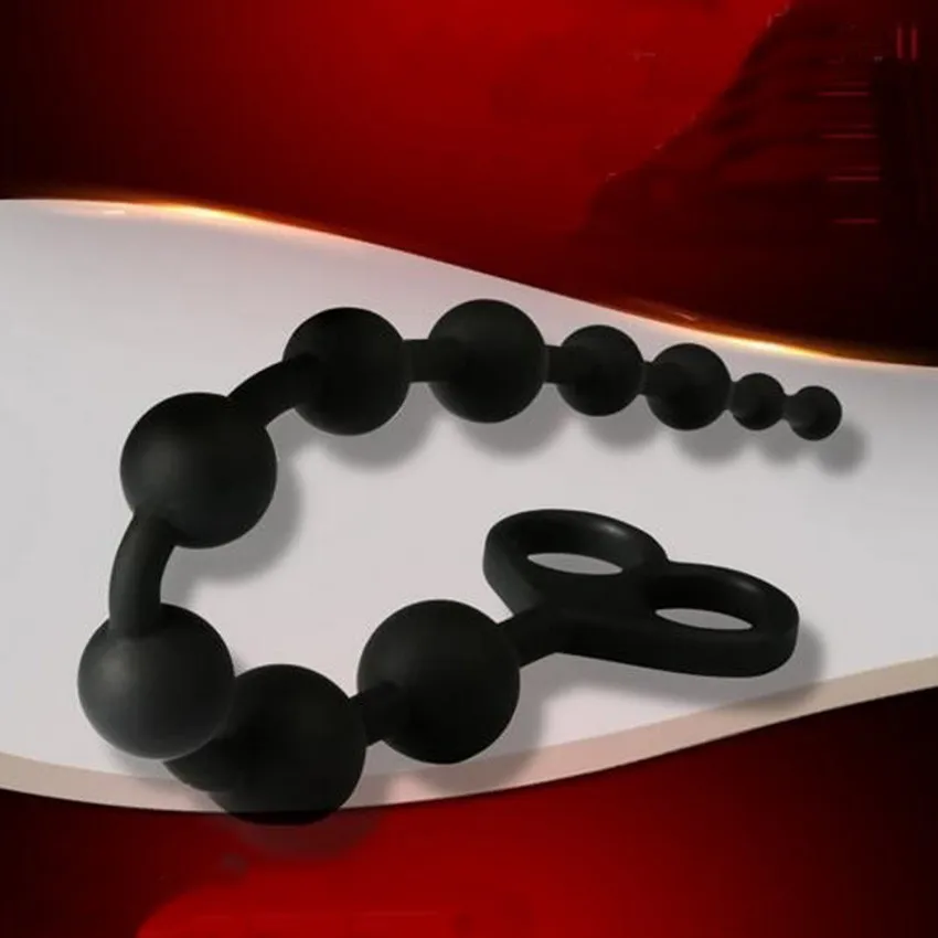 G-Spot силиконовая Анальная пробка бусины шариковая большой размер черные