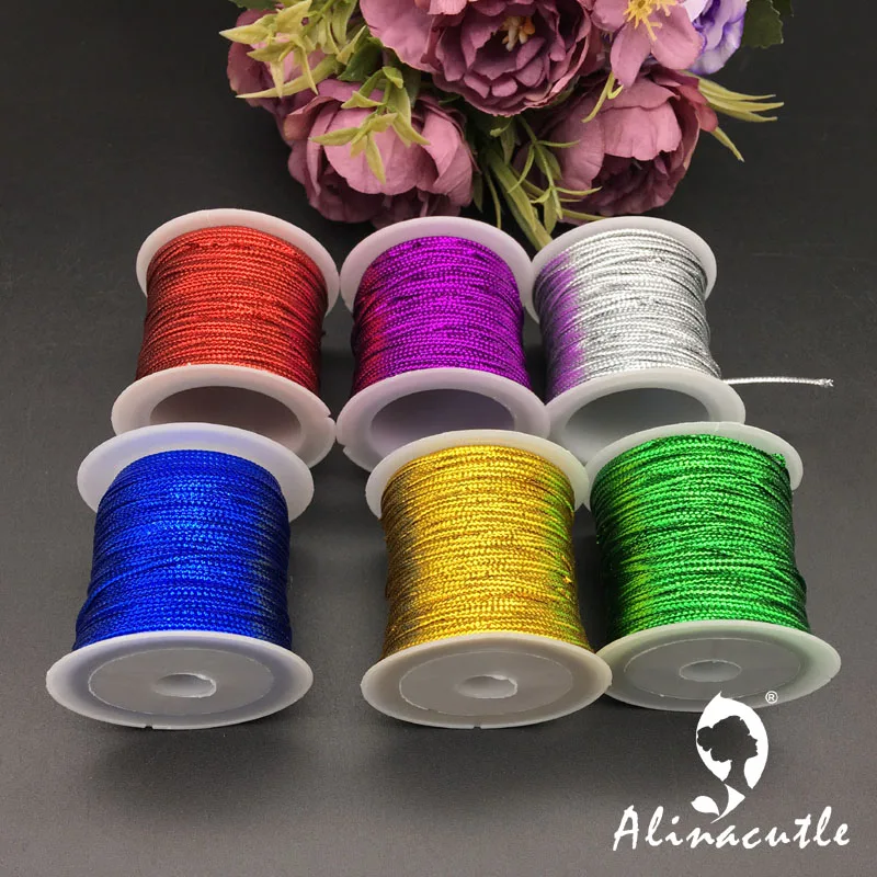 20 метров 1 мм веревка золотой серебристый красный шнур нить лента тег линия не