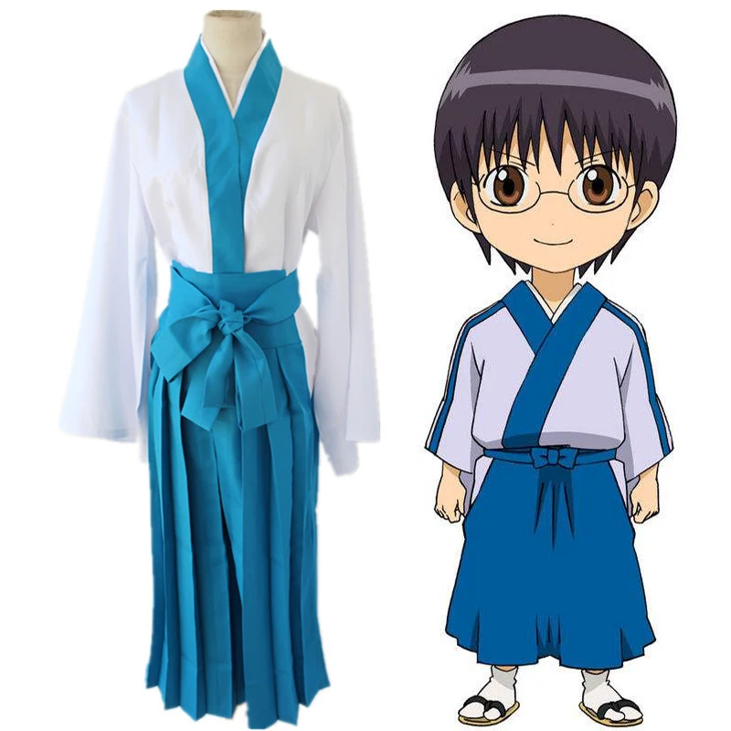 

Anime Gintama Cosplay Costumes Shinpachi Shimura Cosplay Costume Kimono Halloween Party Game Silver Soul Cosplay Costume