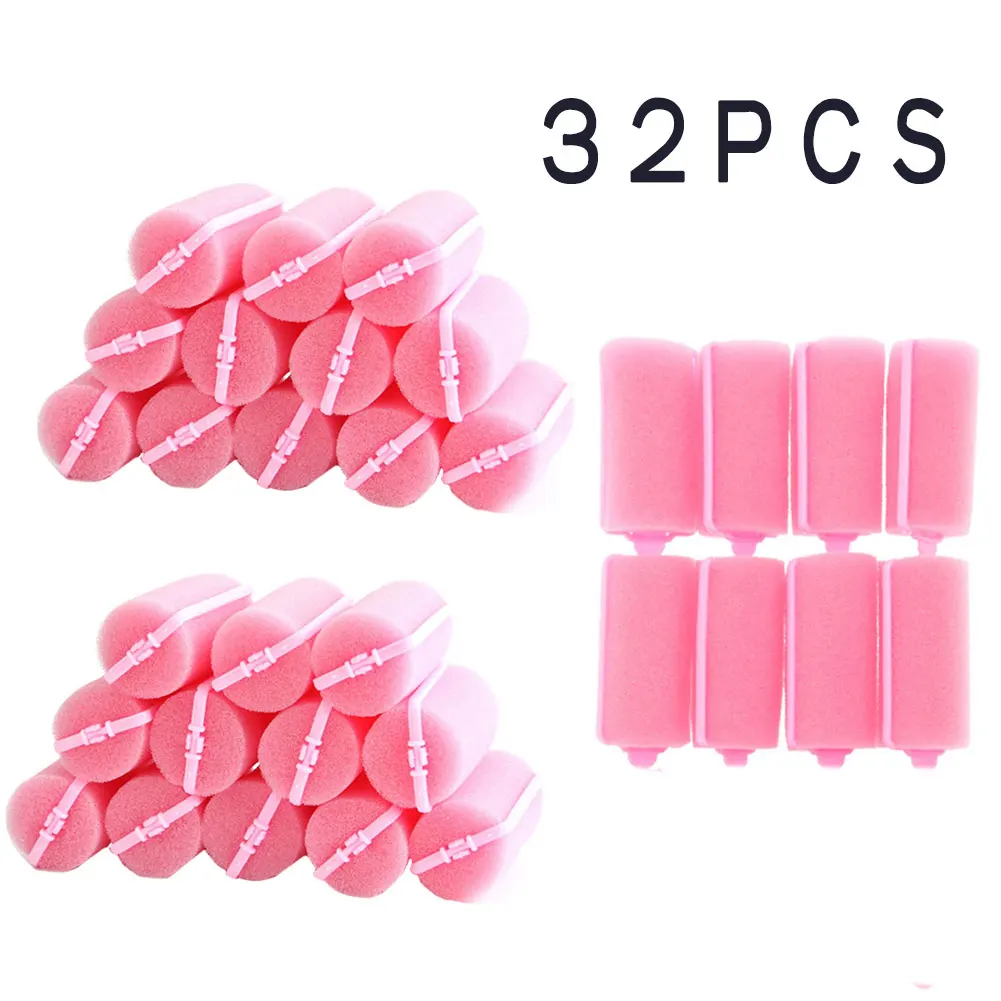 

Pink Soft Sponge Foam Cushion Hair Rollers Curlers Salon Barber DIY Curls Hairdressing Tool For Women Children Kit DIY Home