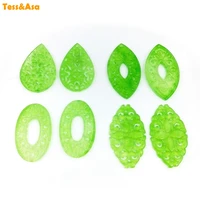 natural green jade slice earrings pendant necklace carved flower hollowed out work fashion charm jewelry amulet for women making
