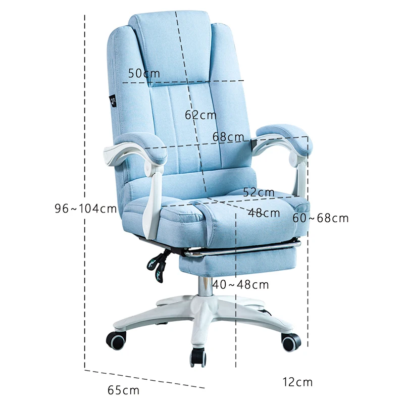 

New pink fabric computer chair soft office chair reclining girl cotton linen chair 360 degree rotating game chair rest chair