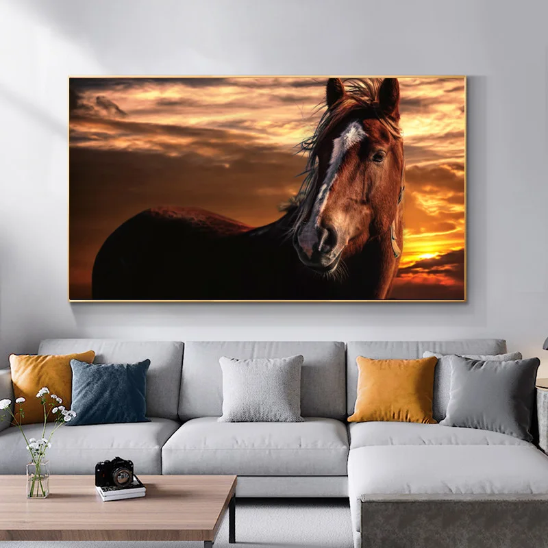 Современное настенное украшение с животными Постер лошадью Настенная картина на