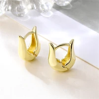 the new u shaped oval smooth earrings women european and american fashion geometric retro simple temperament earrings