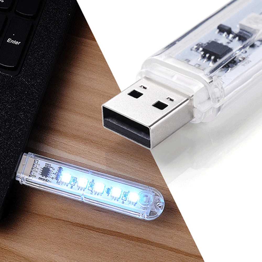 Мини Портативный светодиодный USB-светильник в форме U-диска цветной ночник для ПК