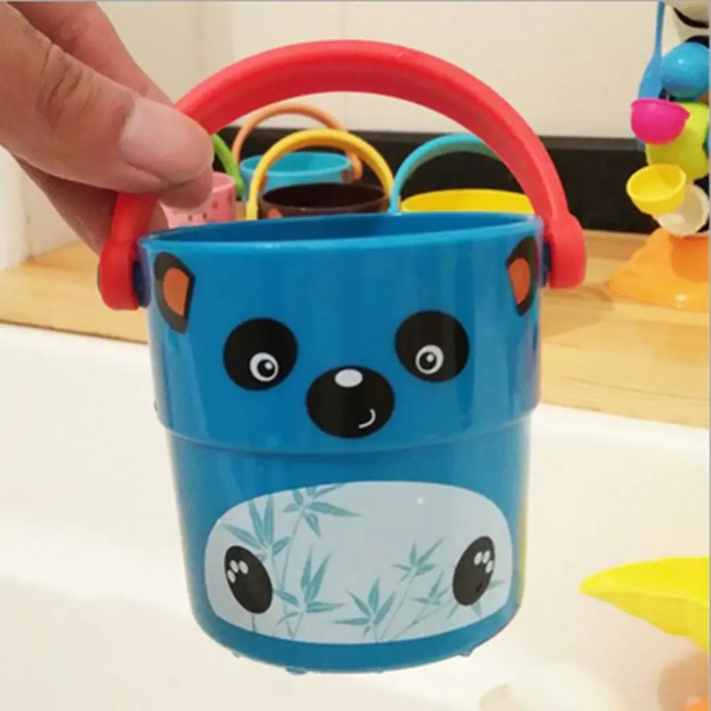 Детское маленькое ведро для душа с изображением животных портативное ванной