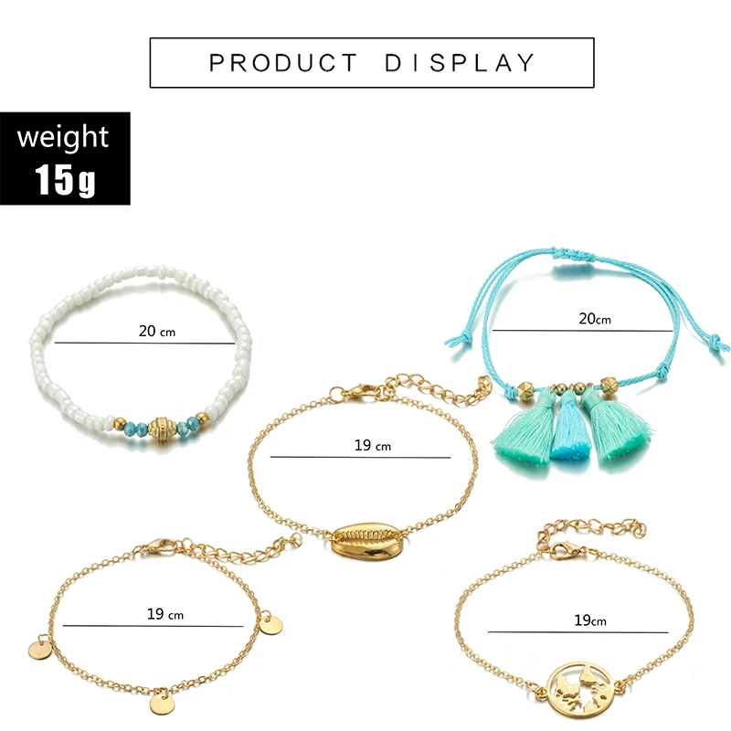 Docona Boho Shell Tassel карта белый beadds ножной браслет набор для женщин металлический геометрический многослойный ножной браслет; Комплект бижутерии 8601