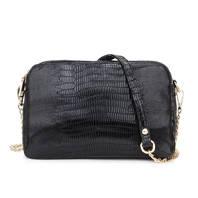 Женская сумка мессенджер MJ маленькая из искусственной кожи с цепочкой и змеиным