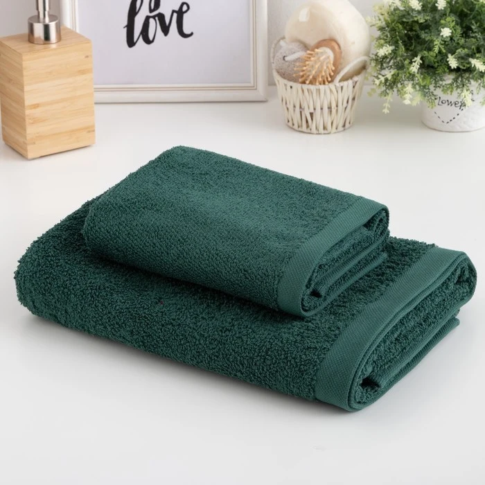 Terry towel Ethel &quotTerry" 50x90 cm emerald Home and kitchen products Towel Textile Garden | Дом и сад
