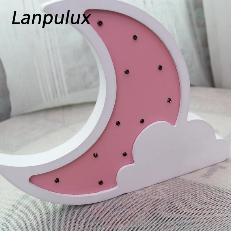 Lanpulux 3D деревянная звезда луна лампа милый мультфильм светильники дети ребенок украшение для детской спальни ночные светильники настенные настольные изделия