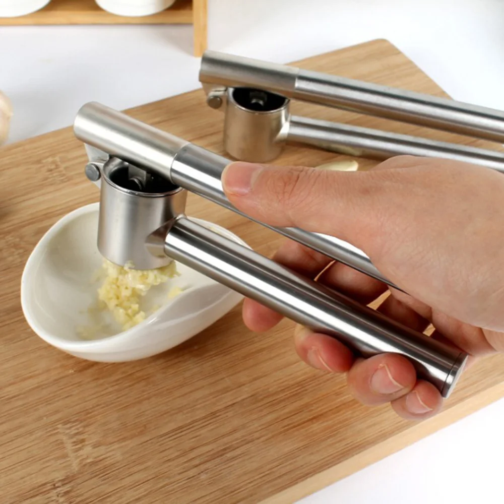 

Stainless Steel Garlic Press Crusher Squeezer Masher Home Kitchen Mincer Tool