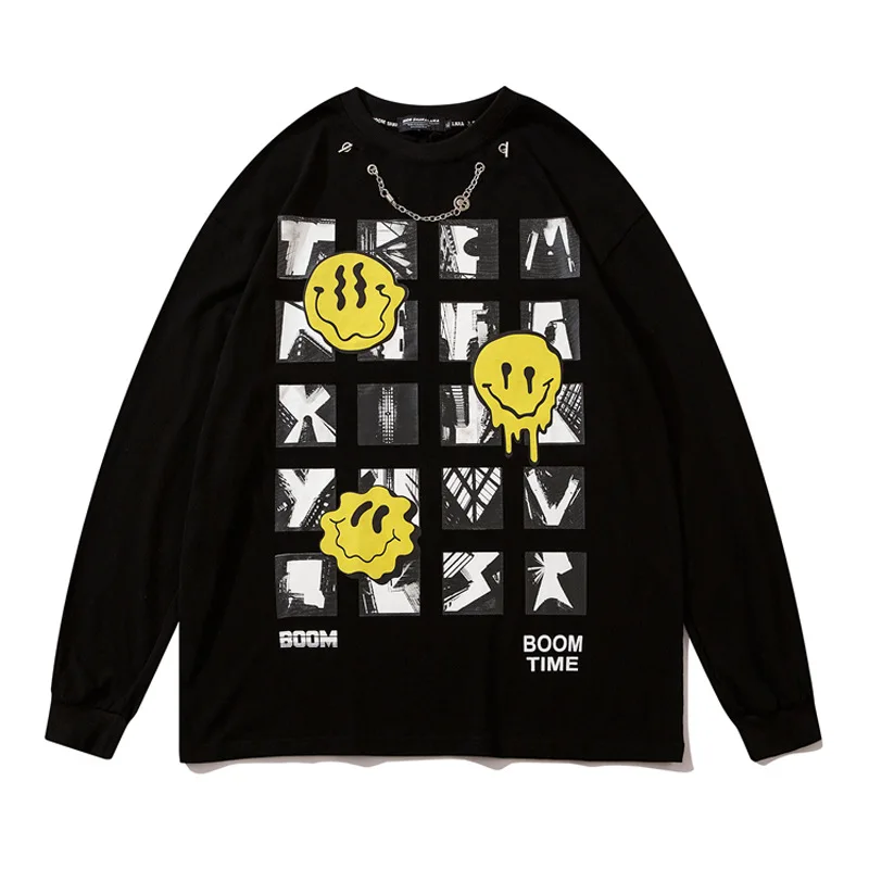 

Футболка мужская с длинным рукавом и принтом граффити в стиле хип-хоп