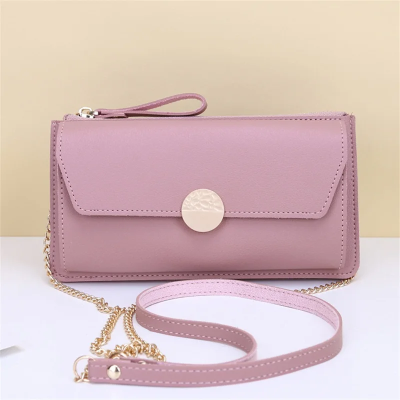 Women Leather Shoulder Wallet Cell Phone Bag Female Multifunction Coin Change Passport Purse Card Holder Clutch for Lady Girls
