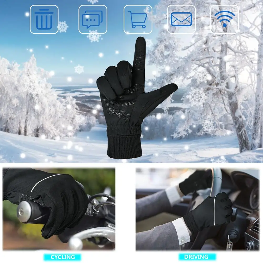 MOREOK Windproof Winter Gloves Running Touchscreen Antislip Bike Cycling Warm Fleece Thermal for Men Women | Спорт и развлечения
