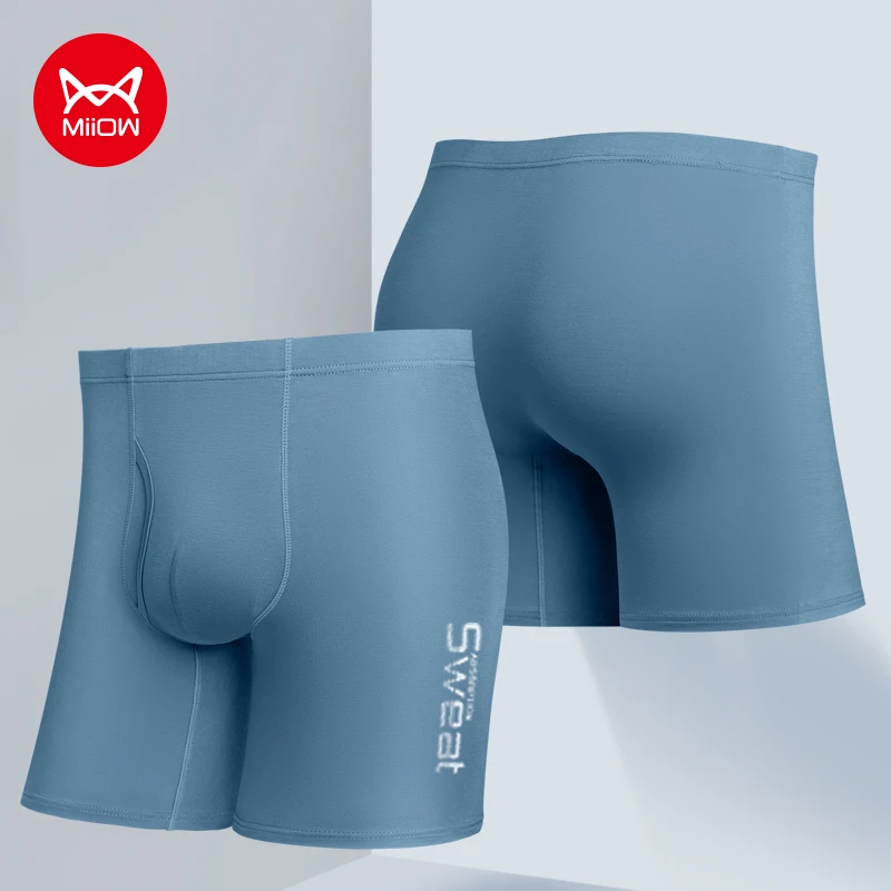 

Фирменное Мужское нижнее белье MiiOW, длинные износостойкие шорты для бега из специальной модала большого размера, мужские спортивные боксер...