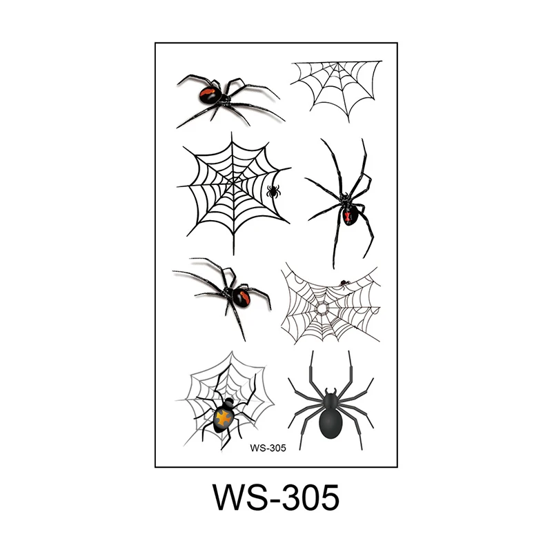 

10Sheets Spider Tatoo Scorpion Temporary Tattoo Stickers For Halloween Fake Tattoo Body Art Tatuajes Joke Tatouage Temporaire