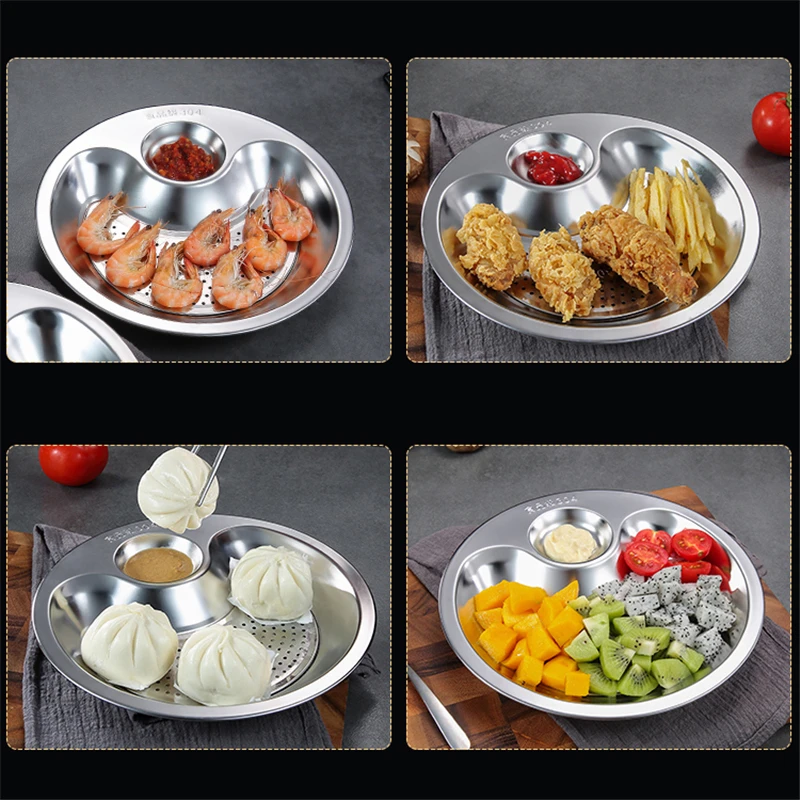 Плотная посуда для уксуса из нержавеющей стали двойной поднос стока фруктовый