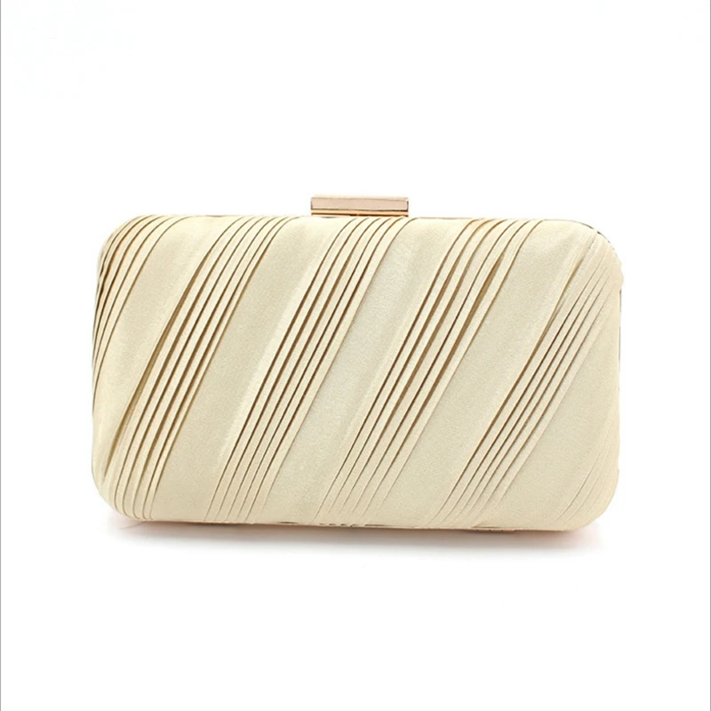 

ladies new Handmade Pleated Dinner Bag female Simple Beveled Fold Banquet Bags Women's single shoulder cross body Party Bag