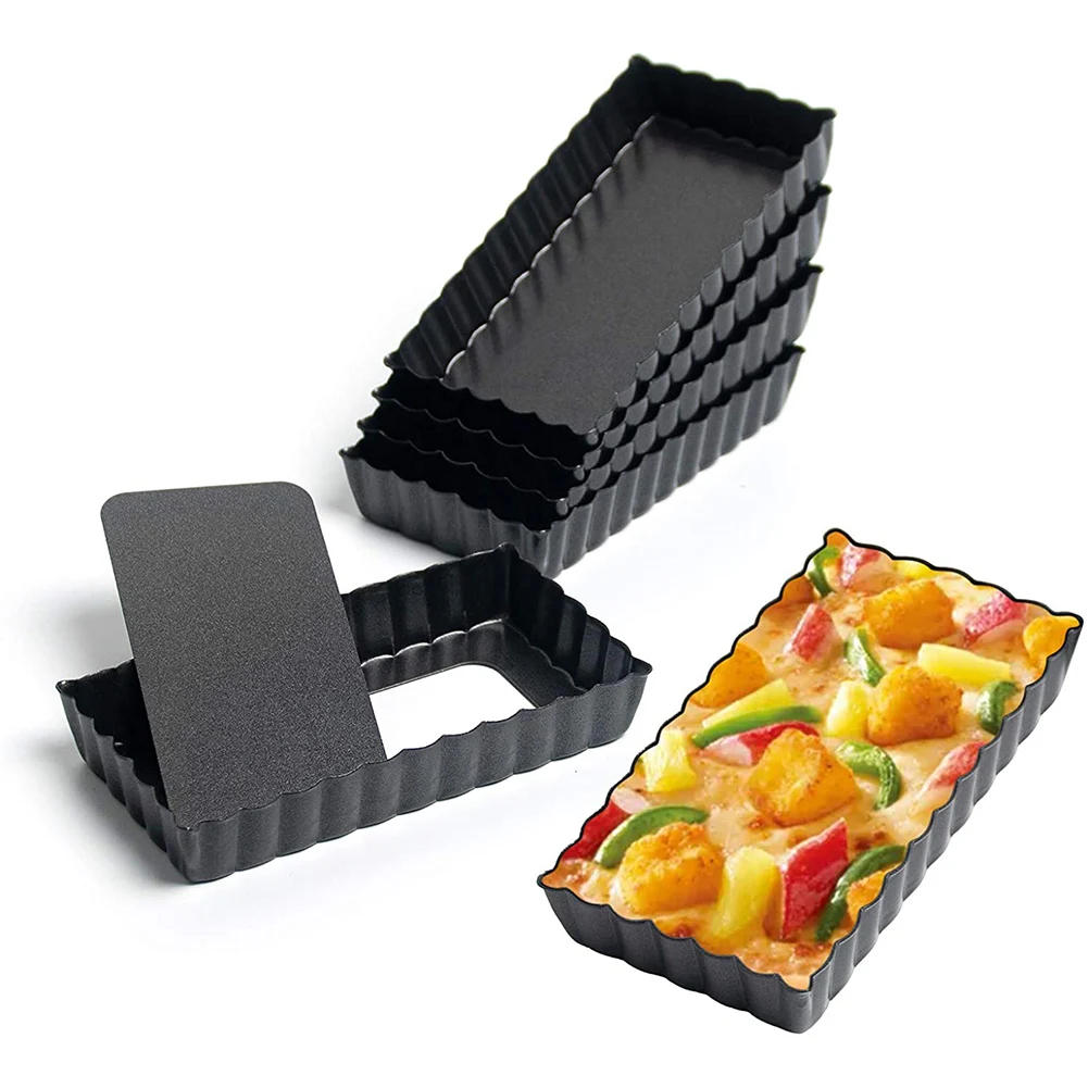 

Non Stick Tart Pan Retangular with Removable Bottom Tart Pie Cake Mousse Mold DIY Baking Mold for Paty Home Baking Mold 1Pcs