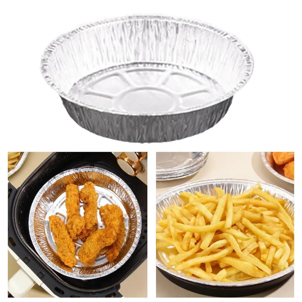 

50pcs 6.5/7/8/9 Inch Air Fryer Non-Stick Mat Oil-Proof Aluminum Foil Tin Box Steamer Round Aluminum Liner Dropshipping