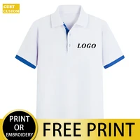cust mens polo shirt your design embroidered casual shirt 65 cotton short sleeve