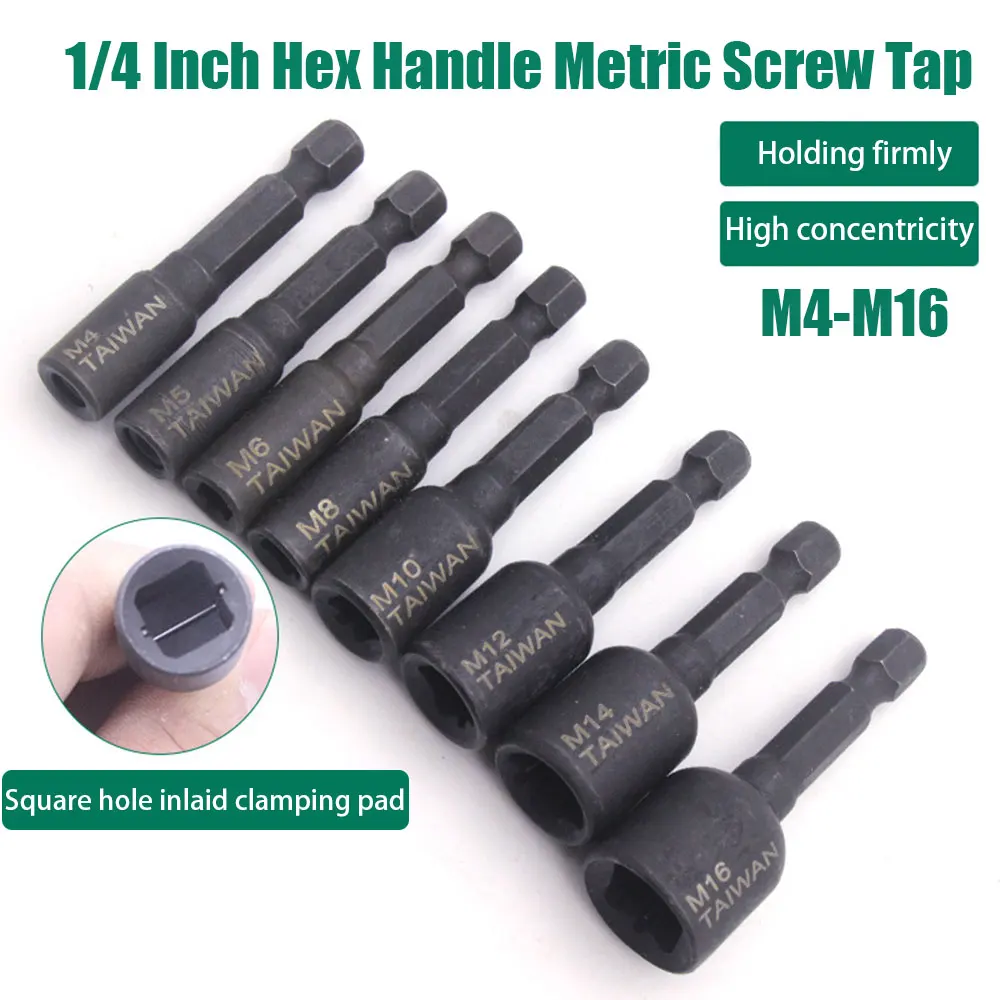 

Резьбовой переходник с шестигранной ручкой, 1/4 дюйма, М4/М5/М6/М8/М10/М12/М14/М16