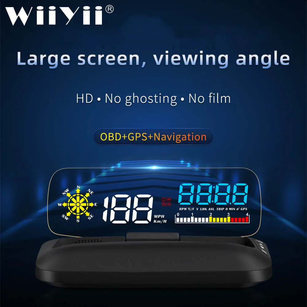 

HUD C5 obd дисплей с головкой OBD2 GPS двойная система лобовое стекло скорость проектор охранная сигнализация температура воды выше скорости RPM нап...