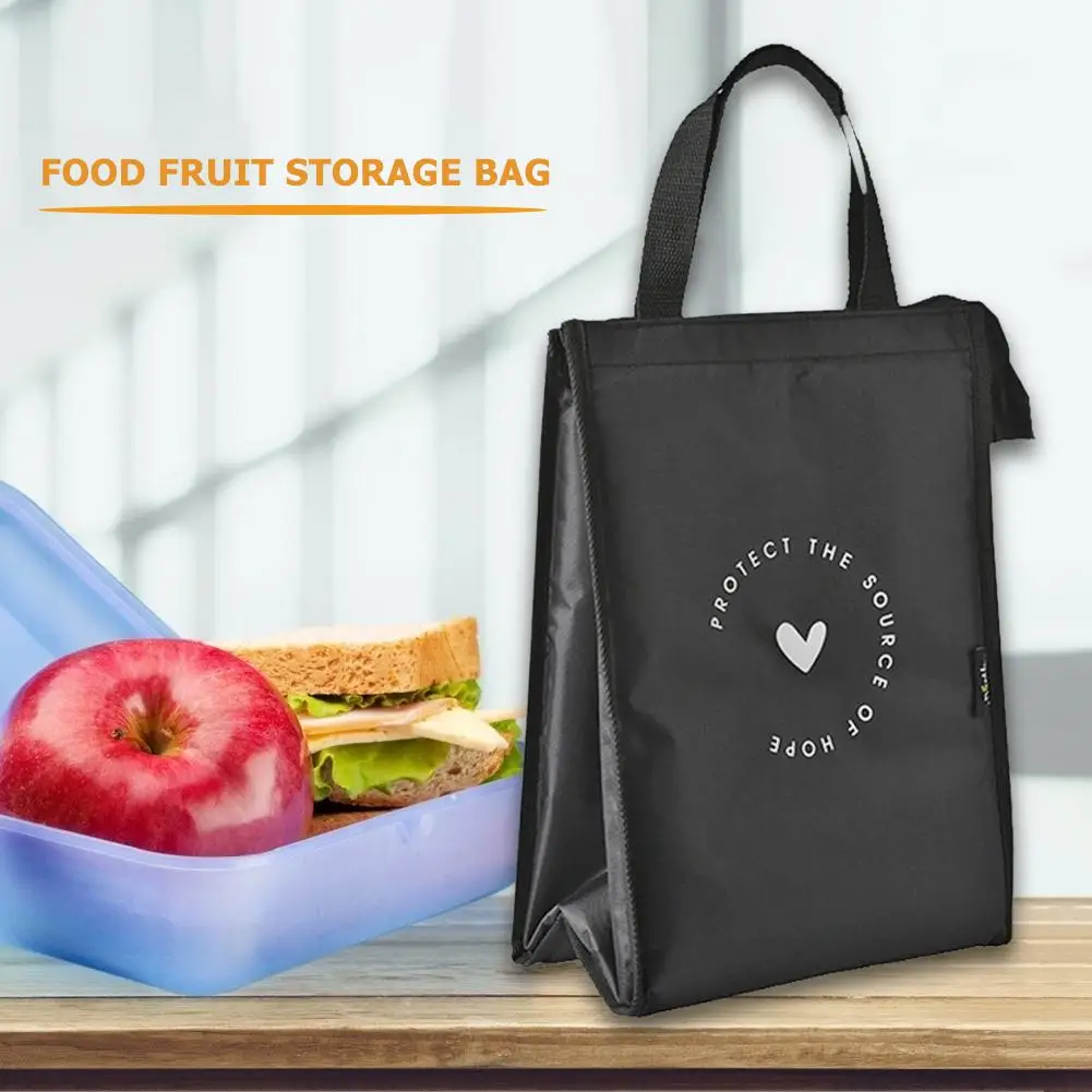 

Black Lunch Bag Waterproof Special Thermal Insulation Storage Tote Portable Insulated Pouch Cooler Oxford Cloth Bag Tote