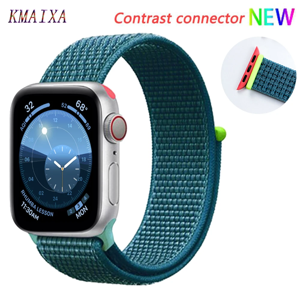 Ремешок для apple watch 5 4 band correa apple watch 42 мм 44 мм 38 мм 40 мм iwatch series 5 4 3 2 1 нейлоновый браслет pulseira