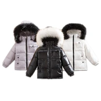 kids winter duck down hooded fur coats for boys girls children thick waterproof parkas toddler baby warm jackets