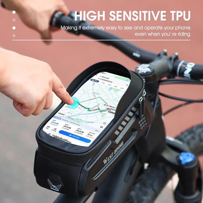 WEST BIKING водонепроницаемая сумка для велосипеда качественная телефона из ЭВА с