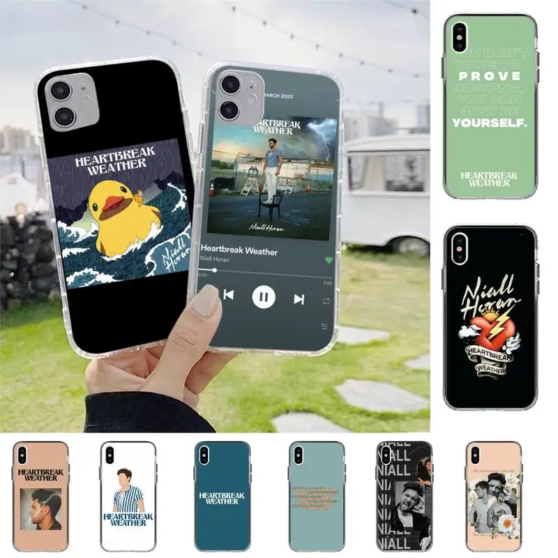 

Niall Horan Heartbreak weather Phone Case For iPhone X XS MAX 6 6s 7 7plus 8 8Plus 5S SE 2020 XR 11 11pro max DIY Clear capa