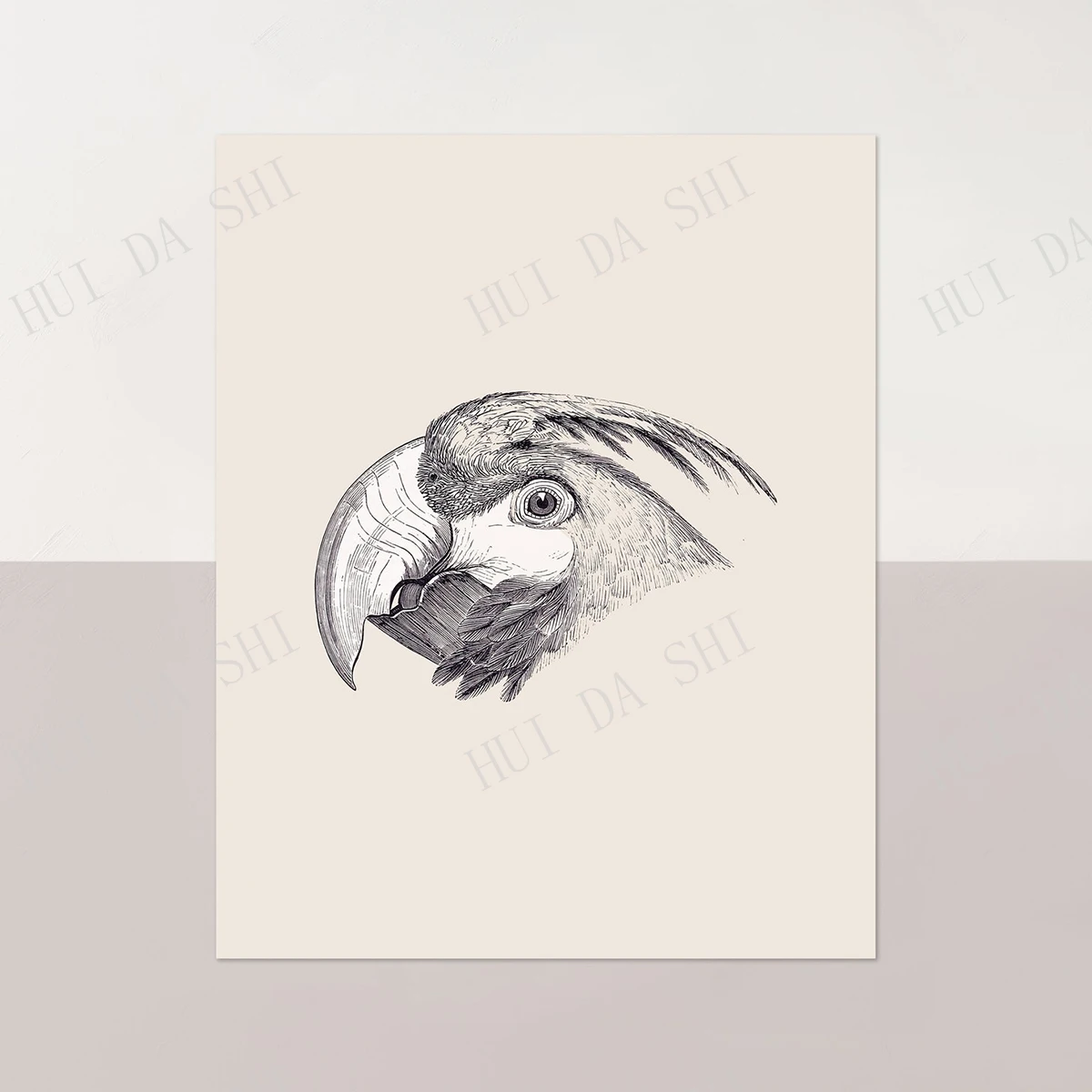 Печать попугая винтажный рисунок птицы Ара коттеджный стиль сельская эстетика фермкор.