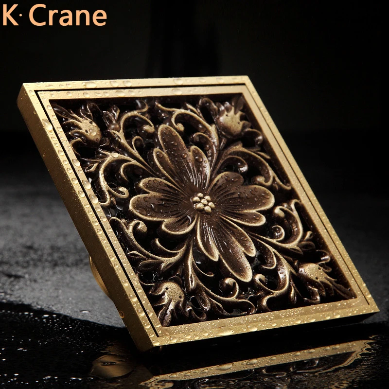 Антикварные латунные стоки в стиле ретро для слива пола ванной