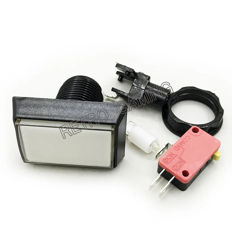 Аркадные детали светодиодная Кнопка 50*33 мм прямоугольные кнопки с подсветкой для