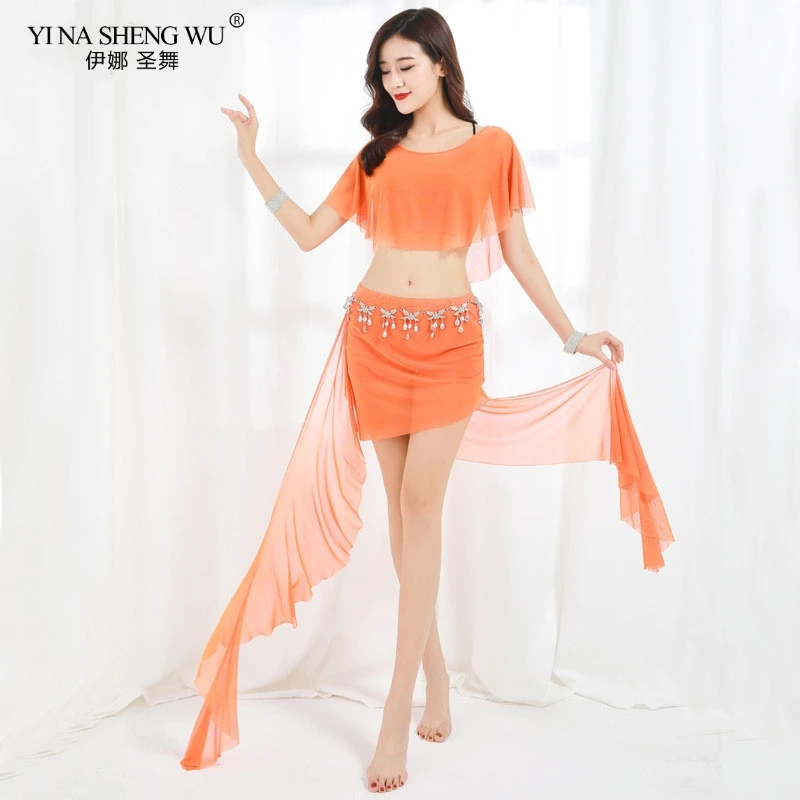 Новинка платье для танца живота топ юбка женщин костюмы одежда тренировок