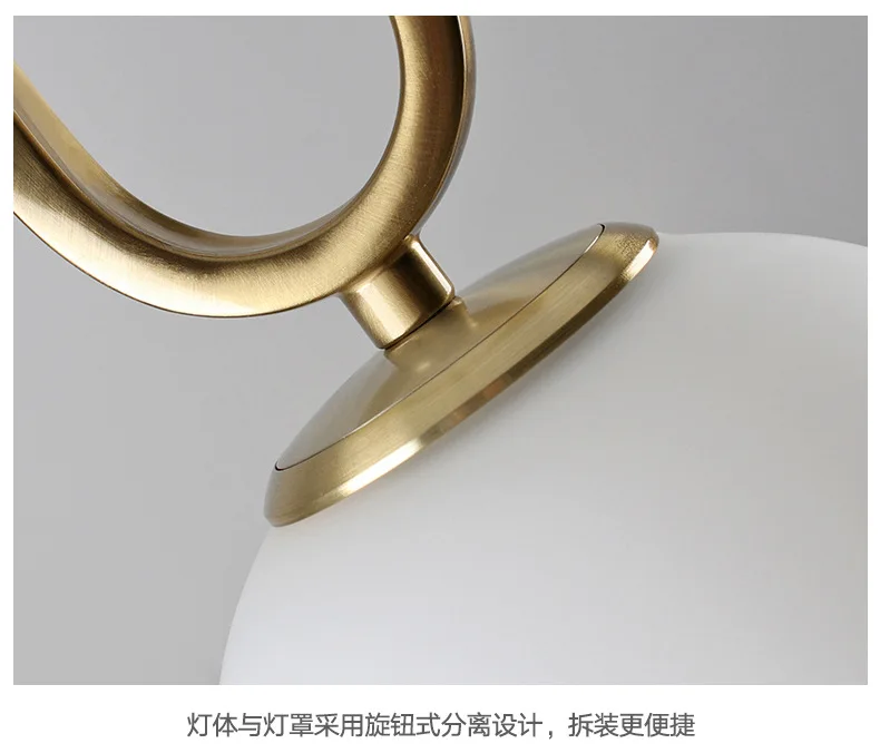 

Home Glass ball decorative chandelier Post modern Electroplating bronze light Bedroom machine head Living room Coffee shop