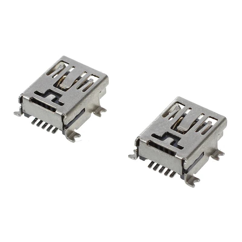 10 шт. Mini USB 5 Pin гнездовой разъем SMT "сделай сам" Серебряный тон темно серого