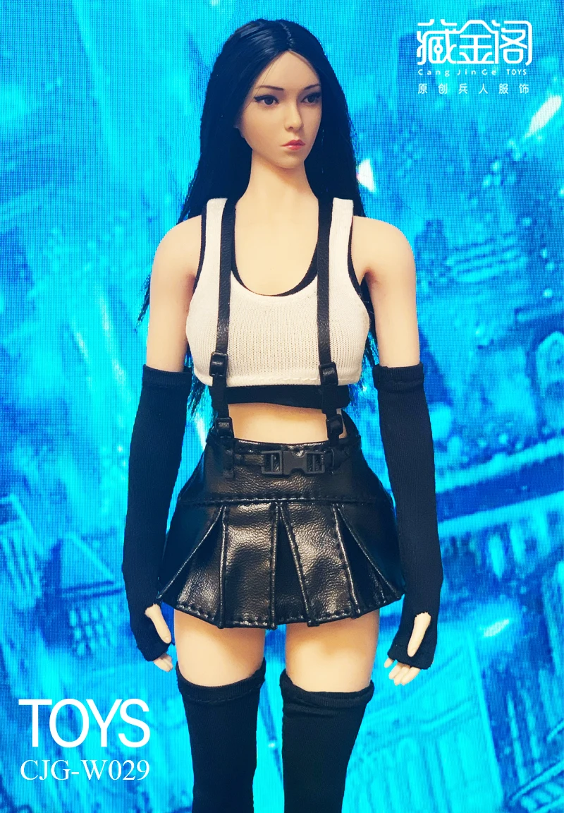 

1/6 Scale Tifa 3.0 Clothes Set Women's Vest Skirt Socks Glove Model Fantasy 7 COS 12 inch TBL UD Body