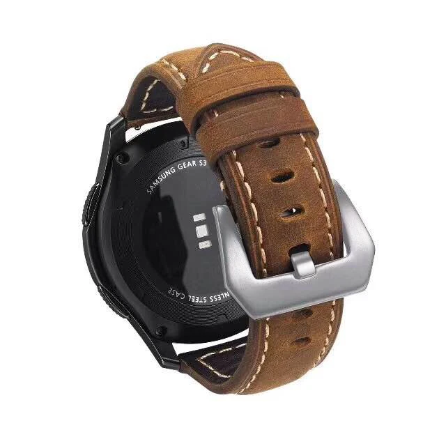 20 мм 22 мм кожа для samsung gear sport S2 S3 Classic Frontier galaxy watch 42 мм 46 мм ремешок huami amazfit ремешок Bip huawei gt 2 - Цвет ремешка: Panerai-brown