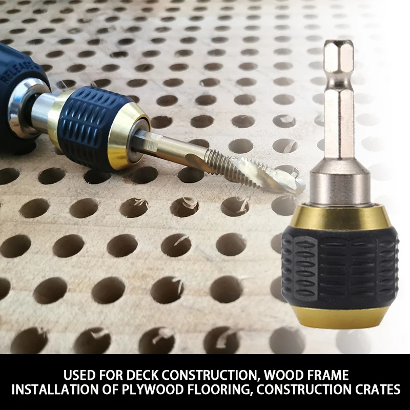 

60mm Electric Hand Drill Sockets Hexagon Quick Connector 6.35mm Three Claws Turn 1 / 4 Inner Hexagon Self-locking Connecting Rod