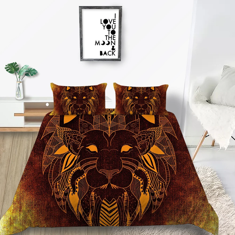 

Little Lion Bedding Set Prairie Fashionable Lifelike Duvet Cover Animal Queen King Twin Full Single Double Unique Design Bed Set