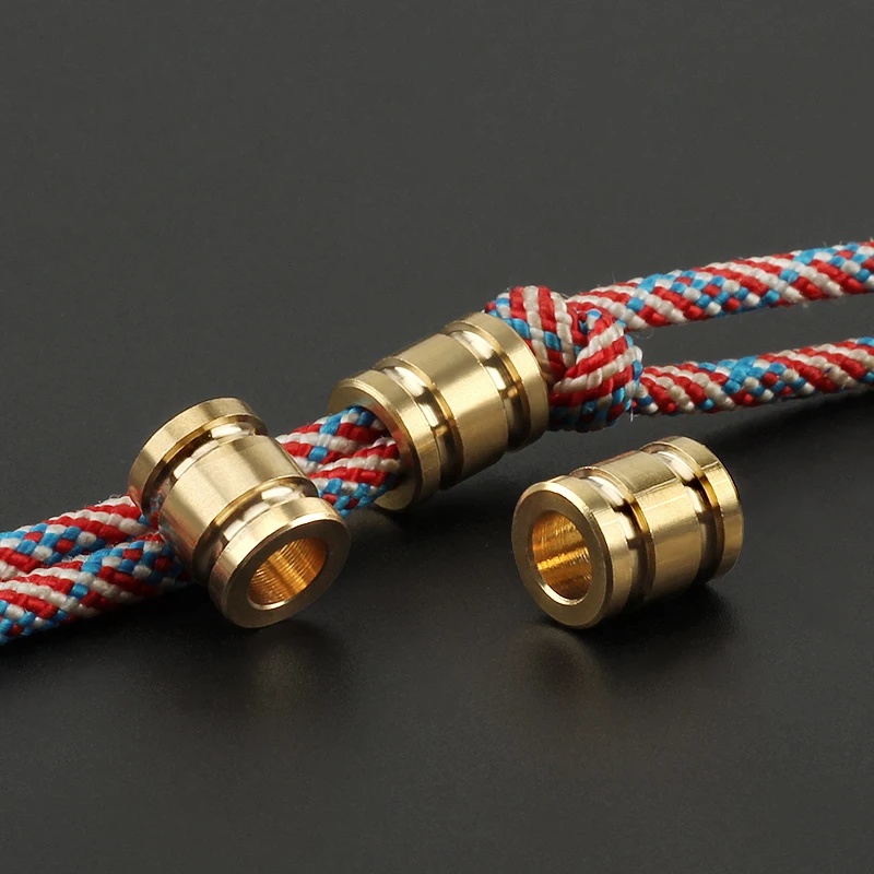 1 шт. простой цилиндрический латунный нож бусины зонтик веревка EDC шнурок медный