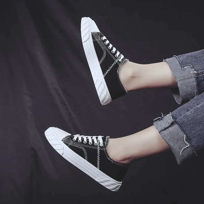 Новинка 2019 белые холщовые туфли на шнуровке Женская весенне-летняя повседневная