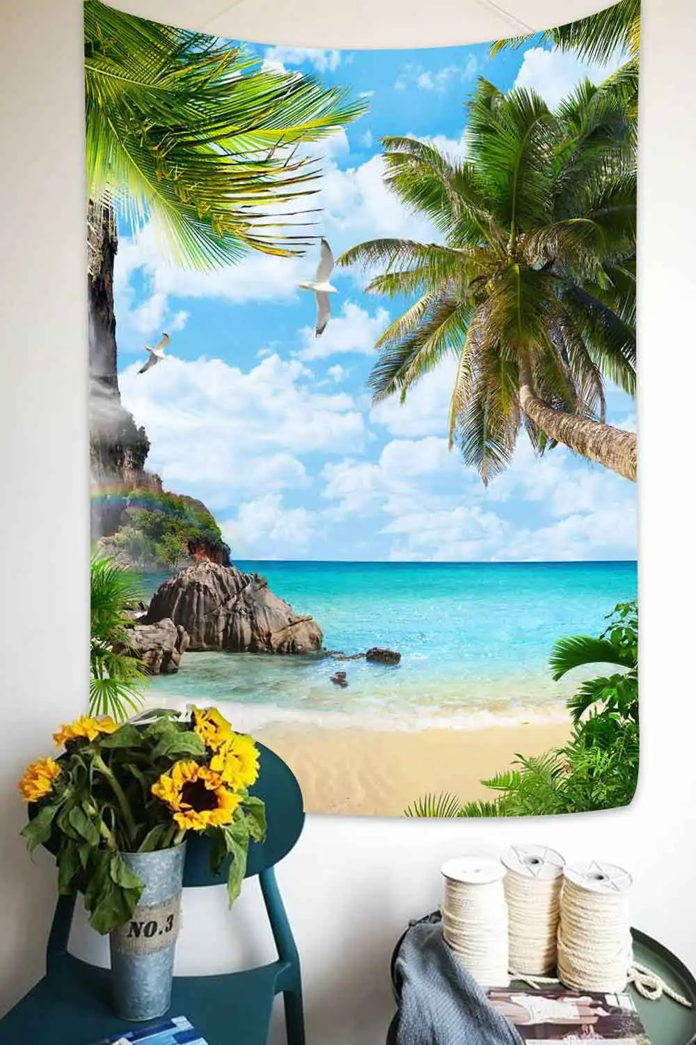 Simsant гобелен с изображением бабочек Летний пляж сад трава искусство настенный