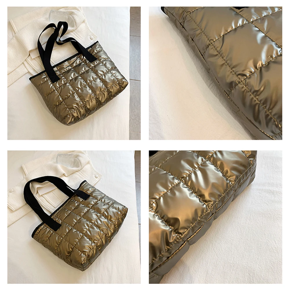 Повседневные нейлоновые тканевые сумки на плечо для женщин модные однотонные